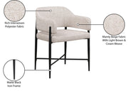 Dame Fabric Upholstered Dining Chair in Beige, Set of 2 - 974Beige-C