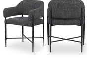 Dame Fabric Upholstered Dining Chair in Black, Set of 2 - 974Black-C
