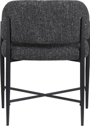 Dame Fabric Upholstered Dining Chair in Black, Set of 2 - 974Black-C