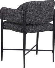 Dame Fabric Upholstered Dining Chair in Black, Set of 2 - 974Black-C
