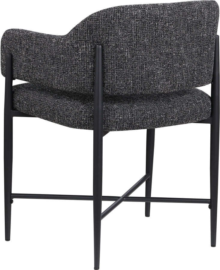 Dame Fabric Upholstered Dining Chair in Black, Set of 2 - 974Black-C
