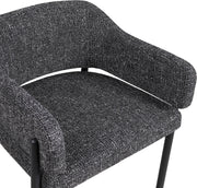 Dame Fabric Upholstered Dining Chair in Black, Set of 2 - 974Black-C