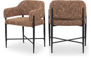 Dame Fabric Upholstered Dining Chair in Cognac, Set of 2 - 974Cognac-C