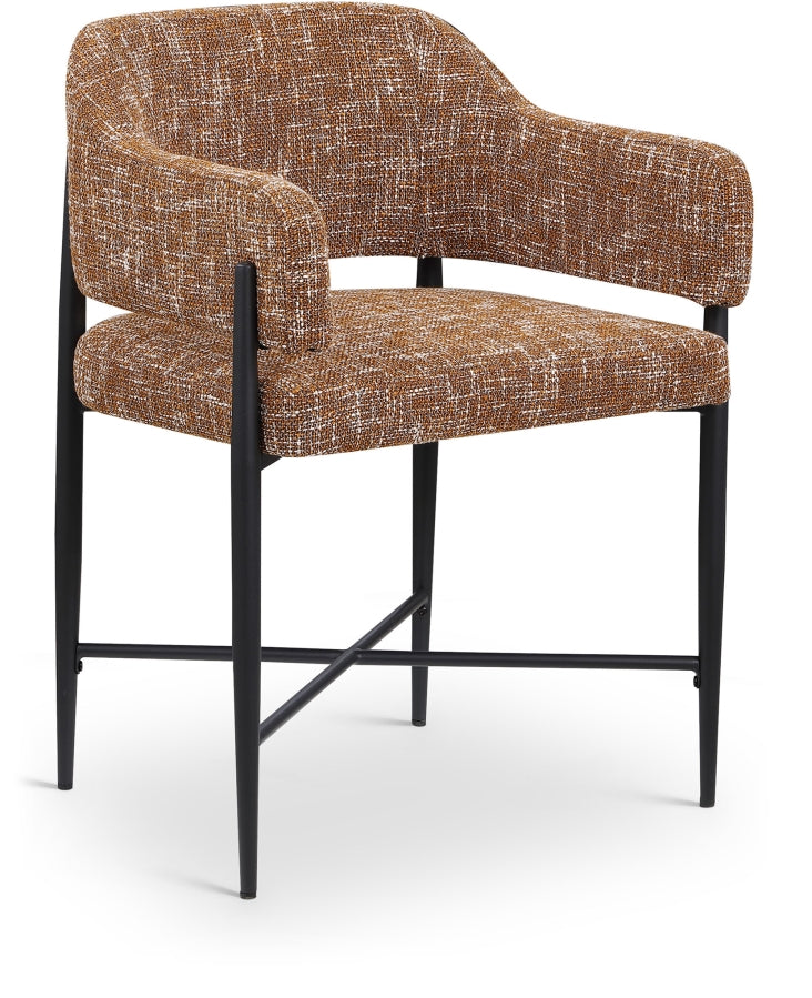 Dame Fabric Upholstered Dining Chair in Cognac, Set of 2 - 974Cognac-C