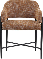 Dame Fabric Upholstered Dining Chair in Cognac, Set of 2 - 974Cognac-C