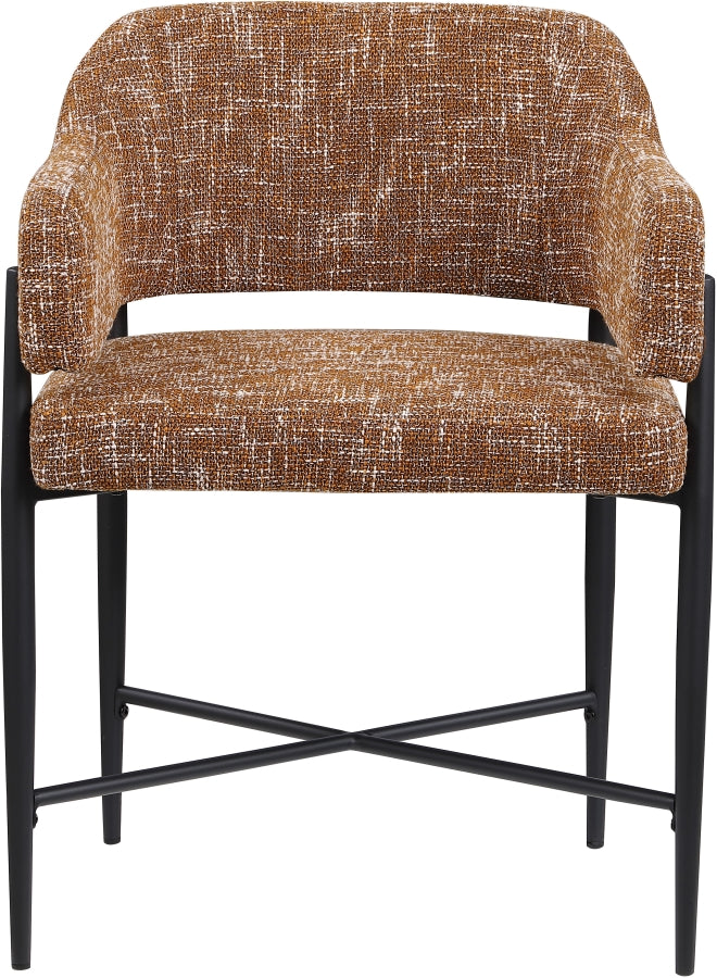 Dame Fabric Upholstered Dining Chair in Cognac, Set of 2 - 974Cognac-C