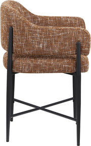 Dame Fabric Upholstered Dining Chair in Cognac, Set of 2 - 974Cognac-C
