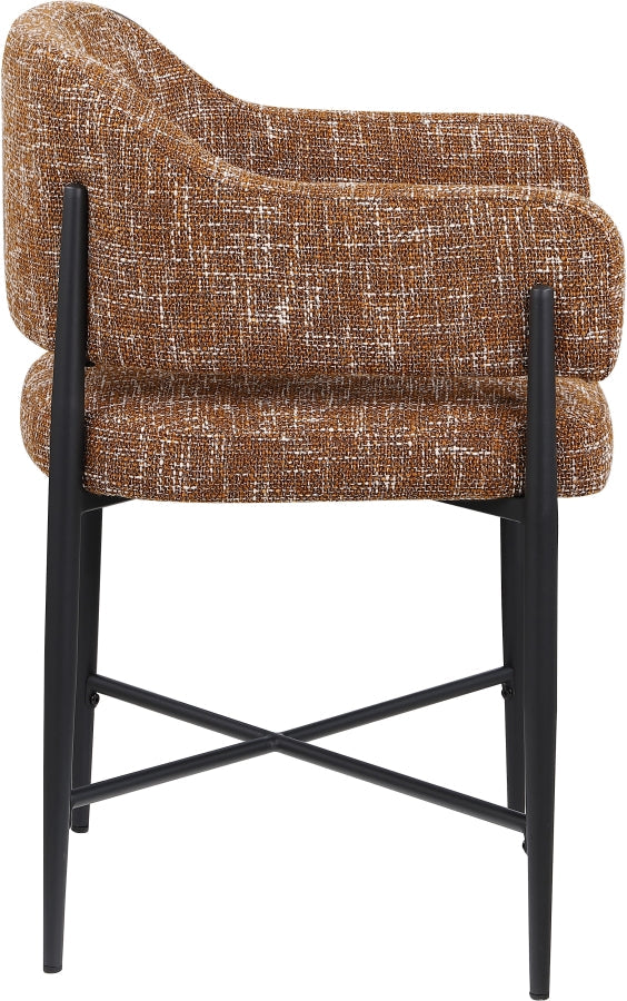 Dame Fabric Upholstered Dining Chair in Cognac, Set of 2 - 974Cognac-C