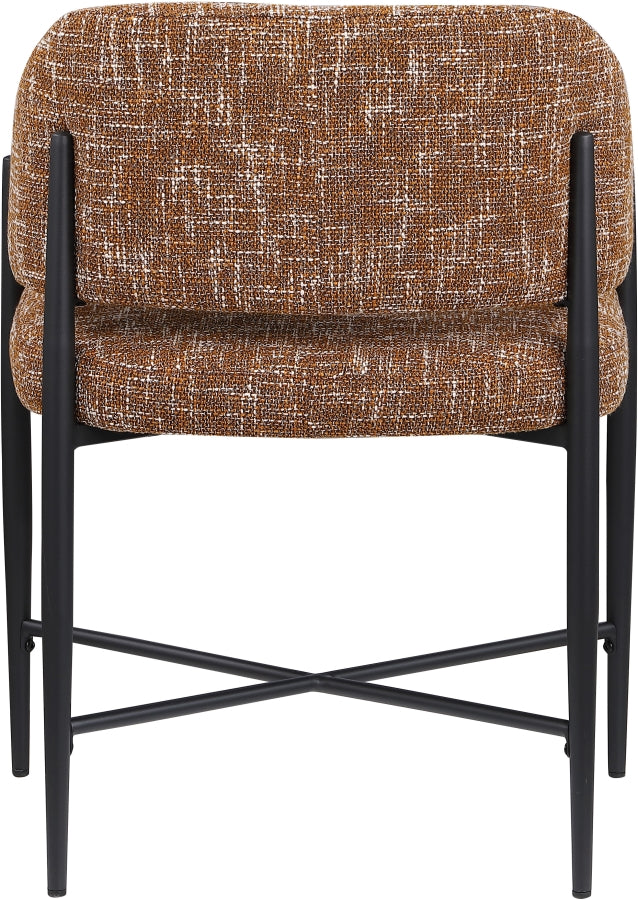 Dame Fabric Upholstered Dining Chair in Cognac, Set of 2 - 974Cognac-C
