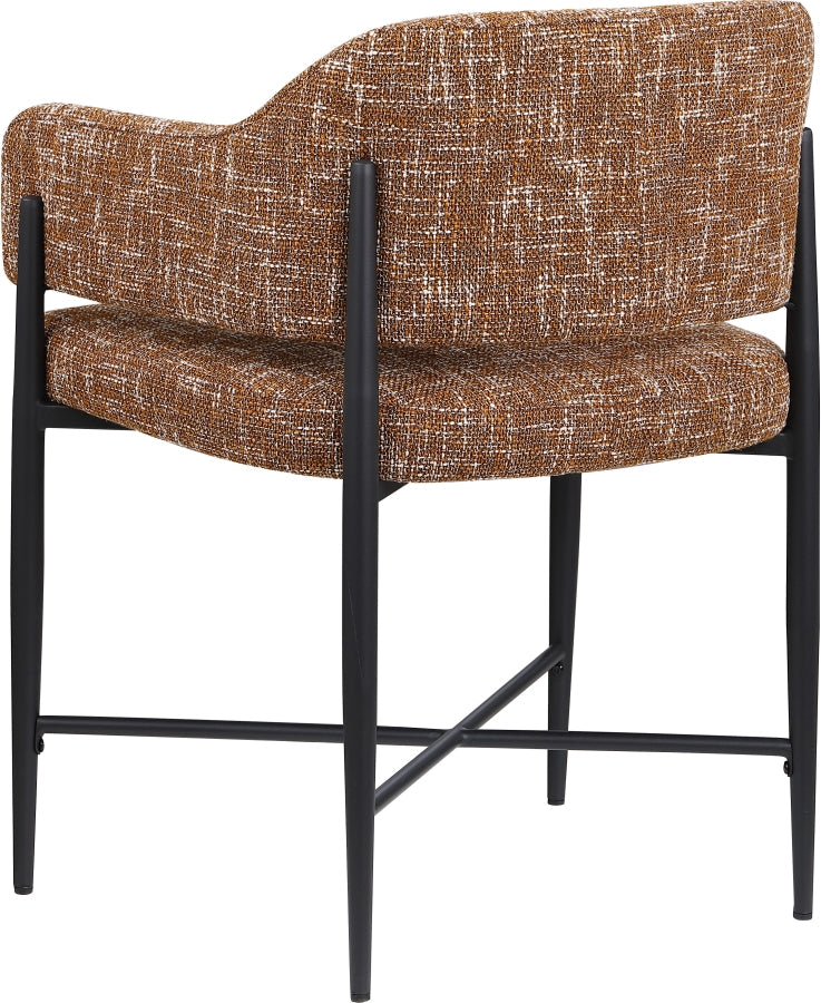 Dame Fabric Upholstered Dining Chair in Cognac, Set of 2 - 974Cognac-C