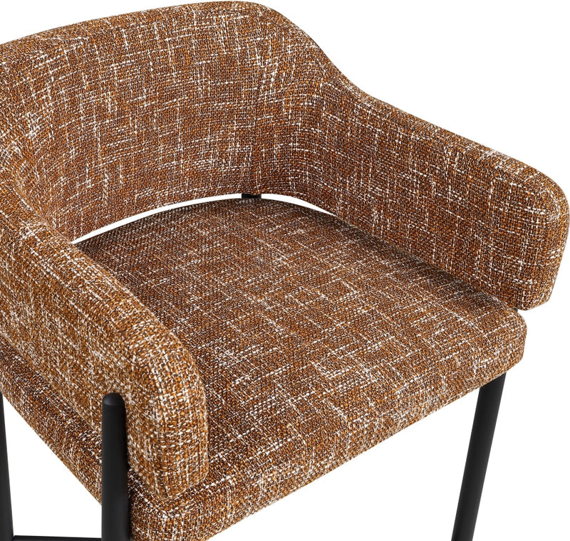 Dame Fabric Upholstered Dining Chair in Cognac, Set of 2 - 974Cognac-C