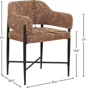 Dame Fabric Upholstered Dining Chair in Cognac, Set of 2 - 974Cognac-C