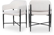 Dame Fabric Upholstered Dining Chair in Cream, Set of 2 - 974Cream-C