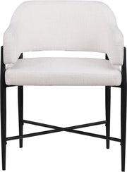 Dame Fabric Upholstered Dining Chair in Cream, Set of 2 - 974Cream-C