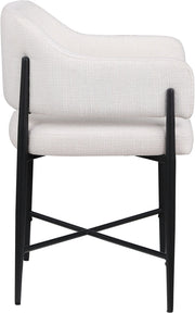Dame Fabric Upholstered Dining Chair in Cream, Set of 2 - 974Cream-C