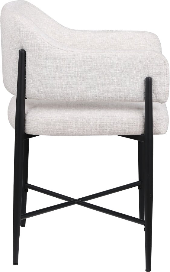Dame Fabric Upholstered Dining Chair in Cream, Set of 2 - 974Cream-C