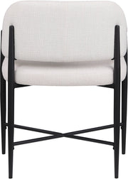 Dame Fabric Upholstered Dining Chair in Cream, Set of 2 - 974Cream-C