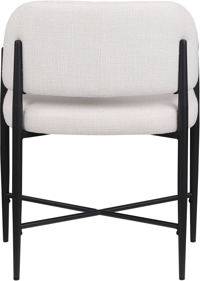 Dame Fabric Upholstered Dining Chair in Cream, Set of 2 - 974Cream-C