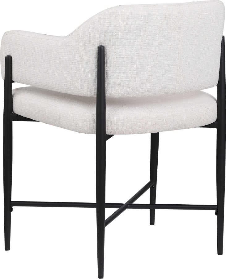 Dame Fabric Upholstered Dining Chair in Cream, Set of 2 - 974Cream-C