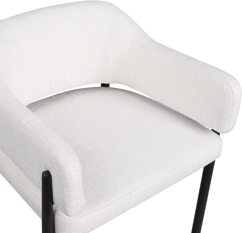 Dame Fabric Upholstered Dining Chair in Cream, Set of 2 - 974Cream-C