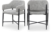 Dame Fabric Upholstered Dining Chair in Grey, Set of 2 - 974Grey-C