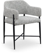 Dame Fabric Upholstered Dining Chair in Grey, Set of 2 - 974Grey-C