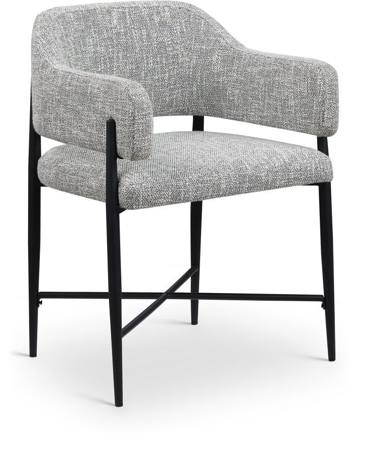 Dame Fabric Upholstered Dining Chair in Grey, Set of 2 - 974Grey-C