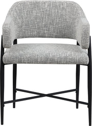 Dame Fabric Upholstered Dining Chair in Grey, Set of 2 - 974Grey-C