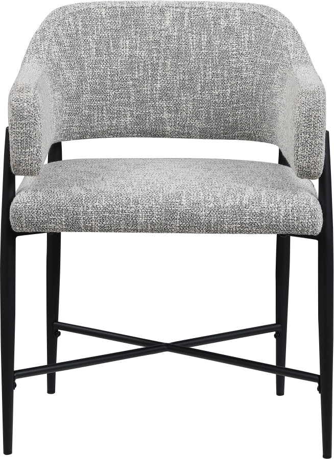 Dame Fabric Upholstered Dining Chair in Grey, Set of 2 - 974Grey-C