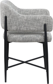 Dame Fabric Upholstered Dining Chair in Grey, Set of 2 - 974Grey-C
