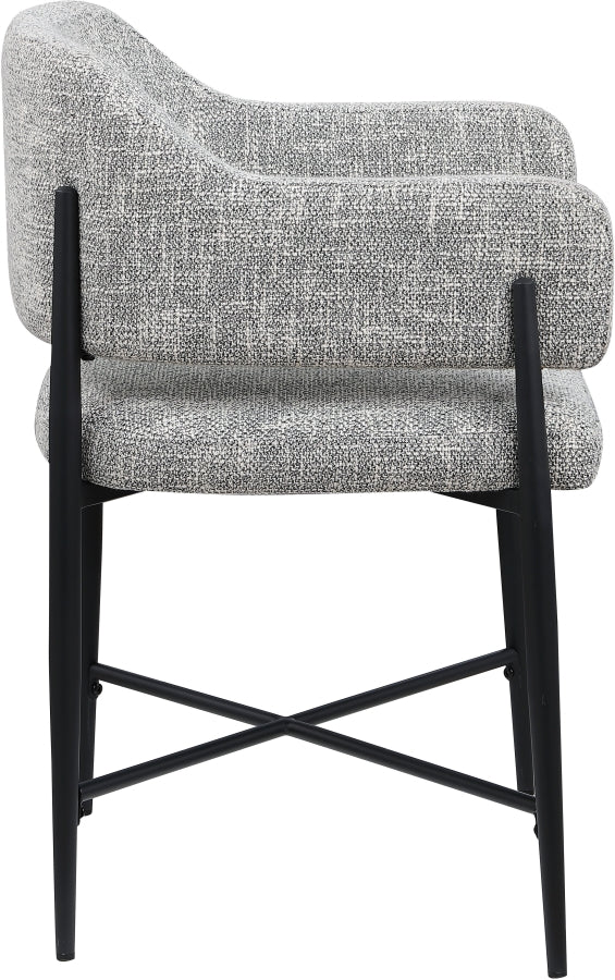 Dame Fabric Upholstered Dining Chair in Grey, Set of 2 - 974Grey-C