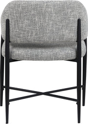 Dame Fabric Upholstered Dining Chair in Grey, Set of 2 - 974Grey-C