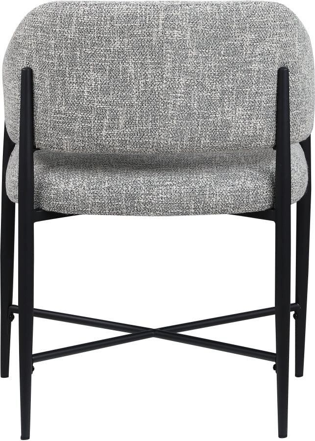 Dame Fabric Upholstered Dining Chair in Grey, Set of 2 - 974Grey-C