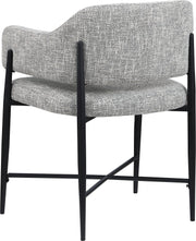 Dame Fabric Upholstered Dining Chair in Grey, Set of 2 - 974Grey-C
