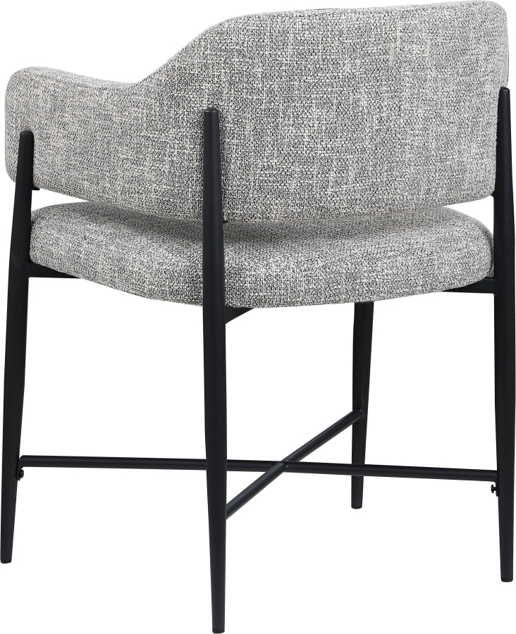 Dame Fabric Upholstered Dining Chair in Grey, Set of 2 - 974Grey-C