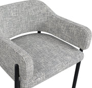 Dame Fabric Upholstered Dining Chair in Grey, Set of 2 - 974Grey-C