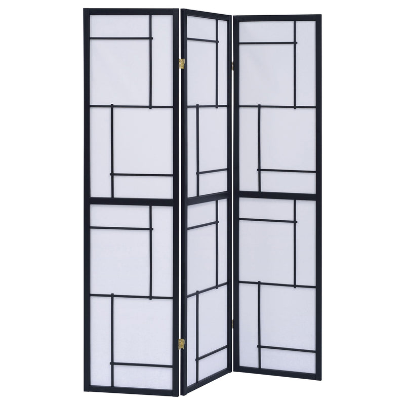 Damis 3-Panel Room Divider Folding Shoji Screen Black - 900102