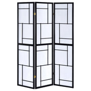 Damis 3-Panel Room Divider Folding Shoji Screen Black - 900102