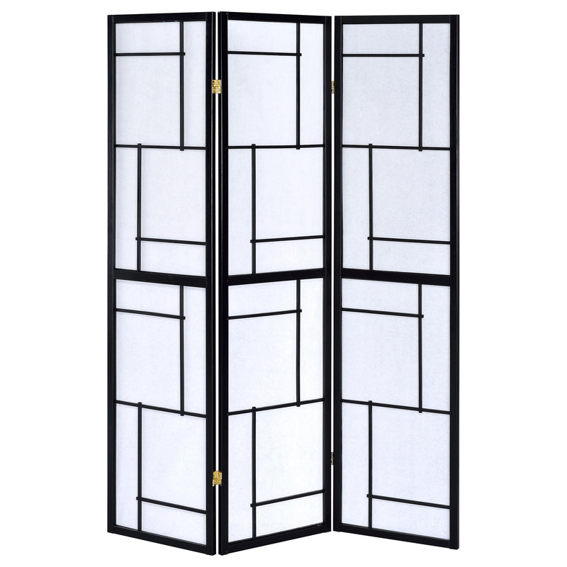 Damis 3-Panel Room Divider Folding Shoji Screen Black - 900102