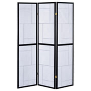 Damis 3-Panel Room Divider Folding Shoji Screen Black - 900102