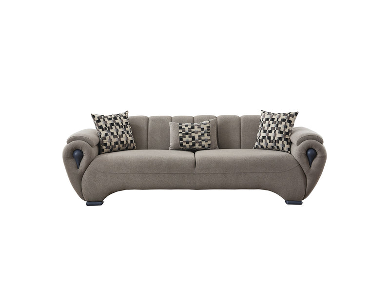 Damla 3-pieces (Sofa & Loveseat & Chair) Livingroom Set Cream in Cream - 101-DAM-GIR08-321
