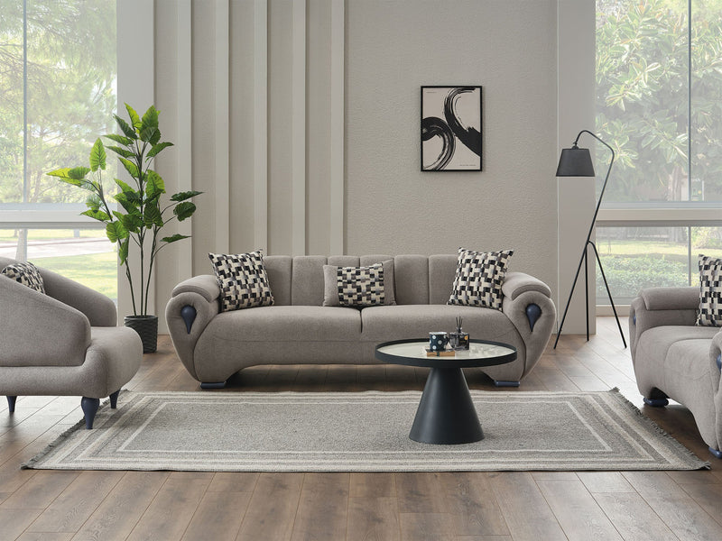 Damla 3-pieces (Sofa & Loveseat & Chair) Livingroom Set Cream in Cream - 101-DAM-GIR08-321