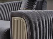 Damla Sectional Sofa in Grey - 200-SER-DAM-VELVET412-S