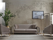 Damla Ser 3-pieces (Sofa & Loveseat & Chair) Livingroom in Beige - 200-SER-DAM-VELVET260-321