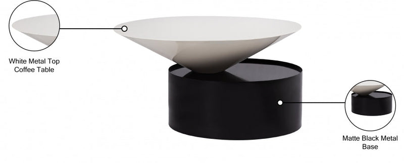Damon Iron Coffee Table in White - 266-C