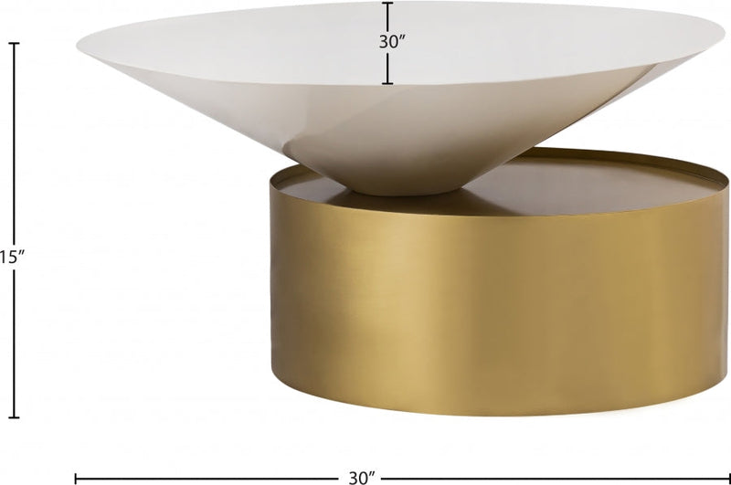 Damon Iron Coffee Table in White - 268-C