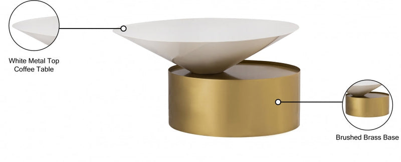 Damon Iron Coffee Table in White - 268-C
