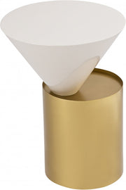 Damon Iron End Table in White - 268-E