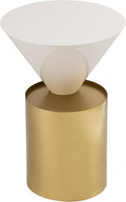 Damon Iron End Table in White - 268-E