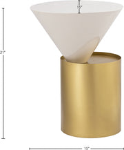 Damon Iron End Table in White - 268-E